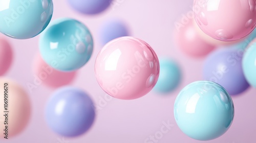 Soft Pastel Spheres on Gradient Background