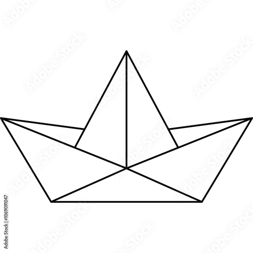 Paper boat single vector icon