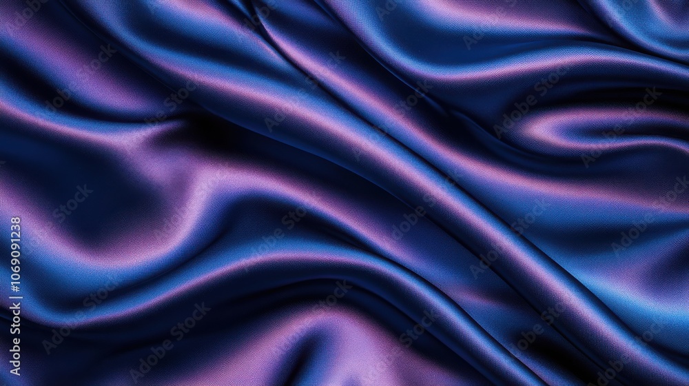 Silky Metallic Waves in Blue Fabric Texture Silky Metallic Waves in Blue Fabric Texture