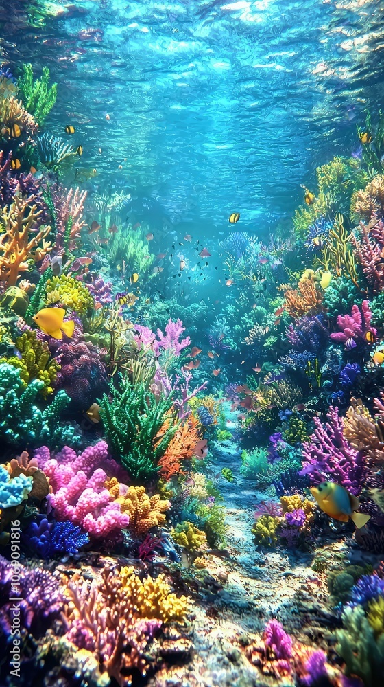 Vibrant Coral Garden in Tropical Paradise Vibrant Coral Garden in Tropical Paradise