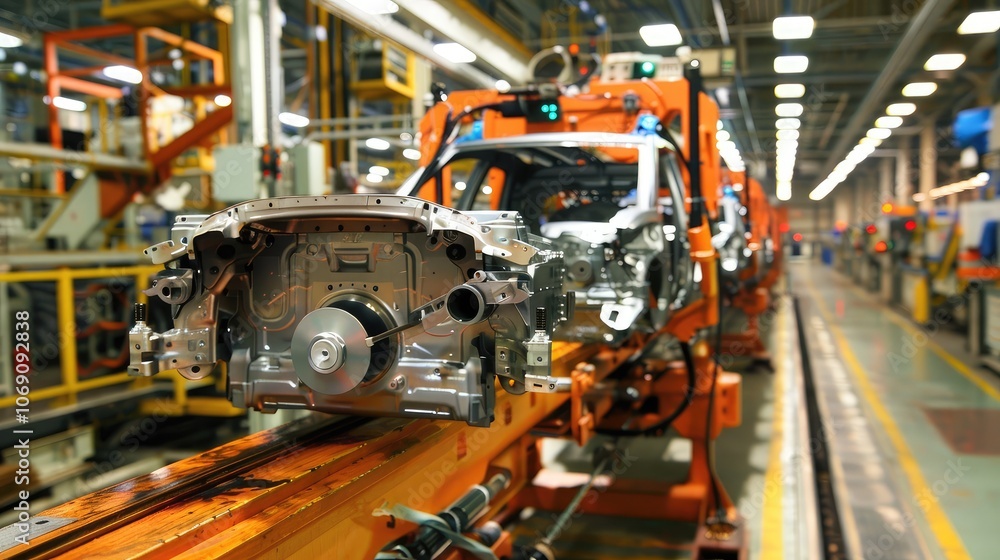 Fototapeta premium Automated Car Manufacturing Assembly Line