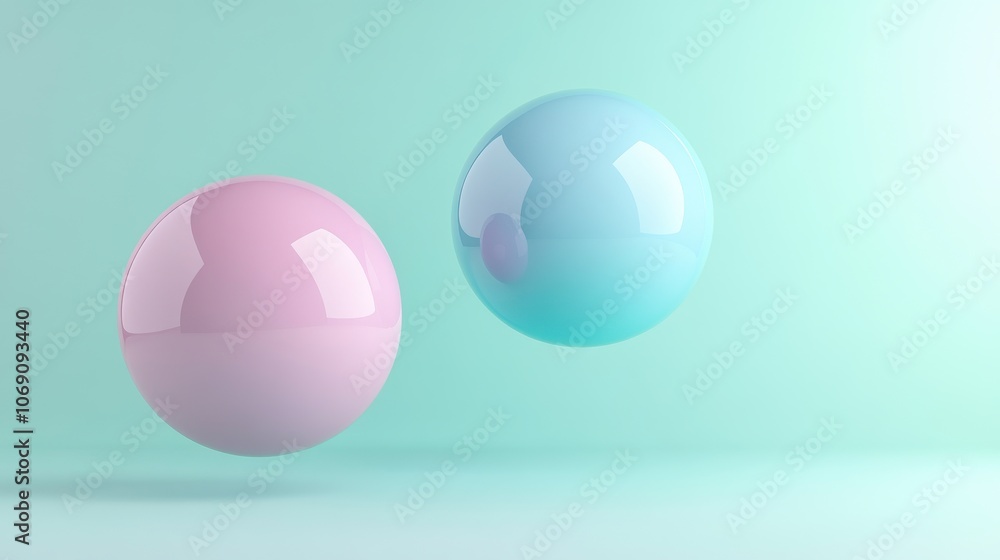 Soft Pastel Floating Spheres in Gentle Colors Soft Pastel Floating Spheres in Gentle Colors
