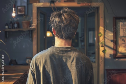 Wallpaper Mural Young man facing away from camera. Torontodigital.ca