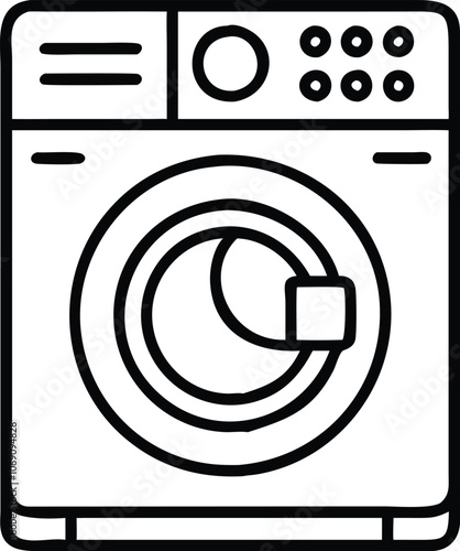 Washing machine line icon vector