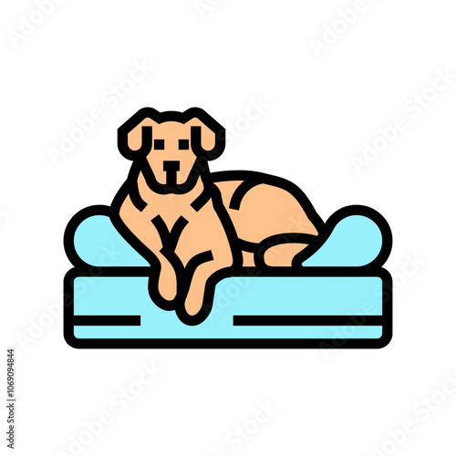 bed dog color icon vector. bed dog sign. isolated symbol illustration