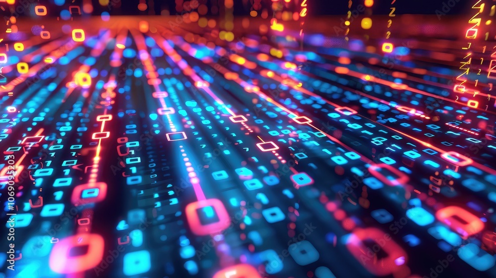 Futuristic Digital Data Stream Futuristic Digital Data Stream