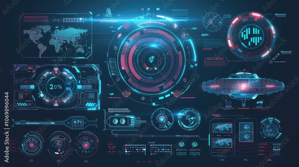 Advanced Futuristic User Interface Dashboard Advanced Futuristic User Interface Dashboard