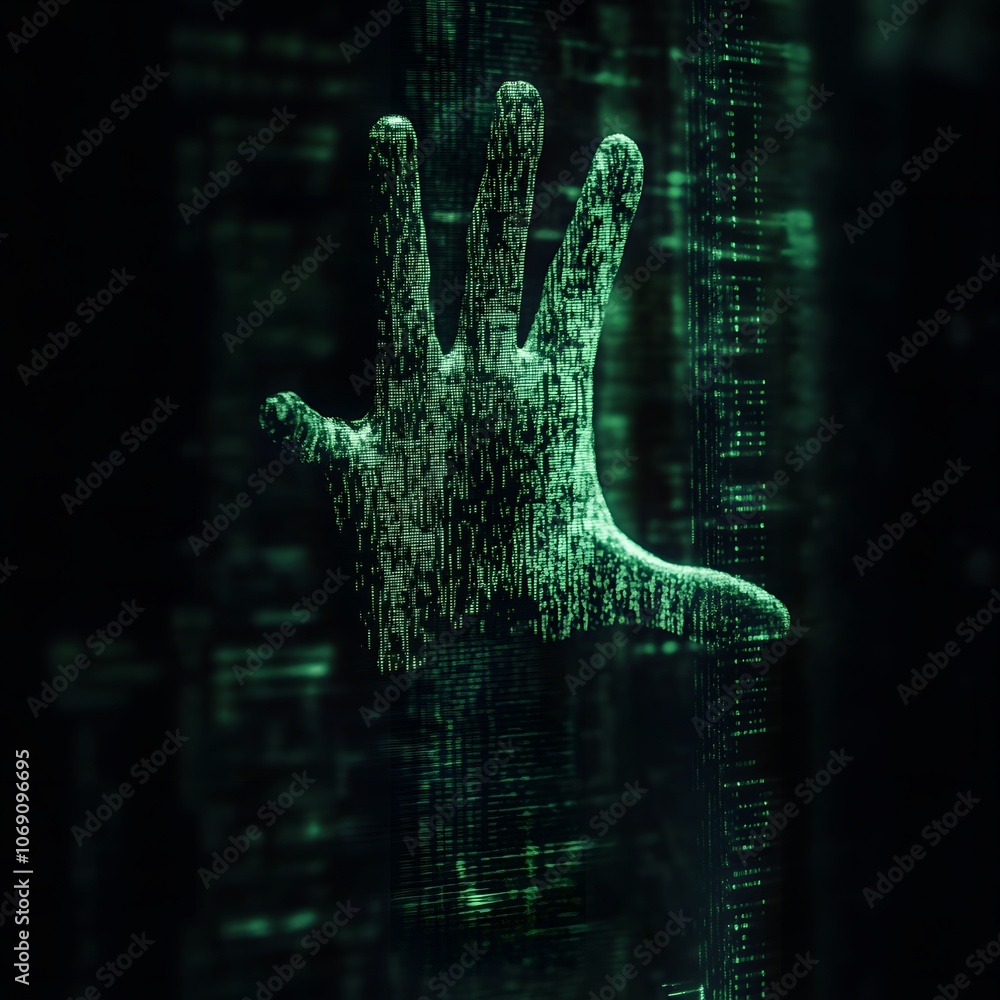 A dramatic depiction of a hacker's hand reaching out from a digital screen, symbolizing a cyber attack and the subsequent data breach A dramatic depiction of a hacker's hand reaching out from a digital screen, symbolizing a cyber attack and the subsequent data breach