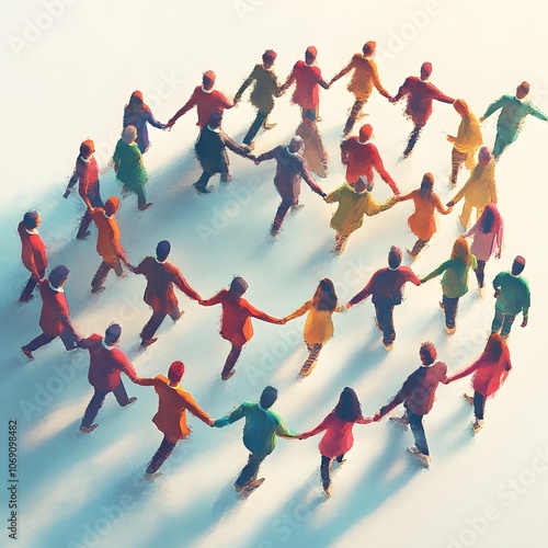 A dynamic scene depicting unity and collaboration within a corporate team, showcasing team members photo