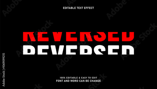 Editable vector reverse text effect