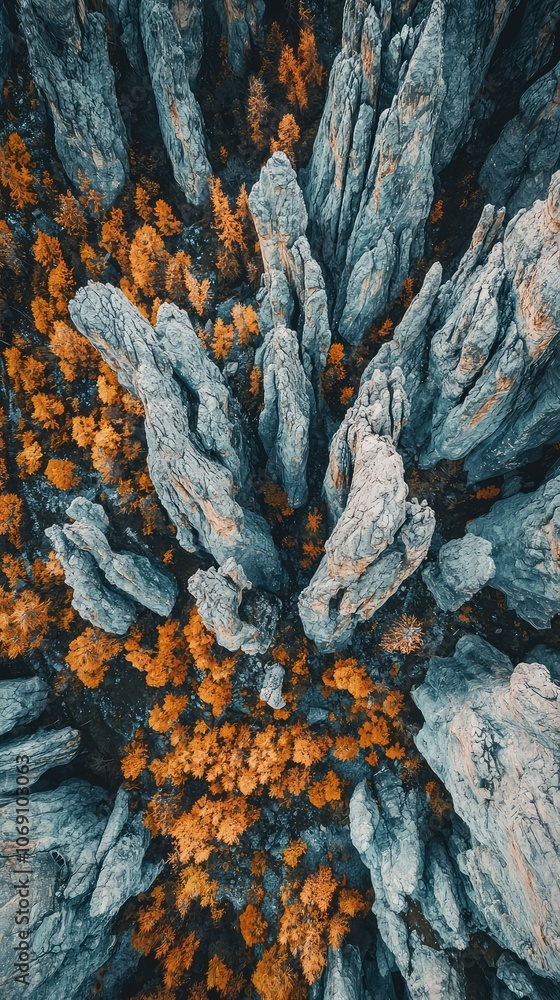 Aerial View of Dolomites in Autumn Colors Aerial View of Dolomites in Autumn Colors
