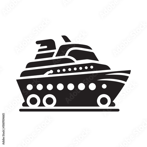 Stylish Cruiser Silhouette Vectors – Perfect for Boat and Yacht Designs