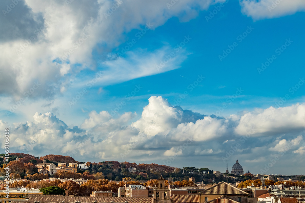 Φωτογραφία Elevated view of the Eternal city, Rome, Italy, traveling in the autumn is unfor