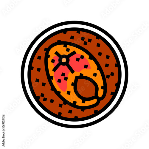 curry fish color icon vector. curry fish sign. isolated symbol illustration