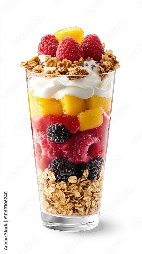 Vibrant Fruit Parfait with Yogurt and Granola Layers Vibrant Fruit Parfait with Yogurt and Granola Layers