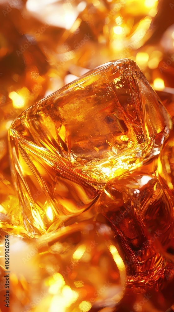 Artistic Representation of Whiskey Glass with Ice Artistic Representation of Whiskey Glass with Ice