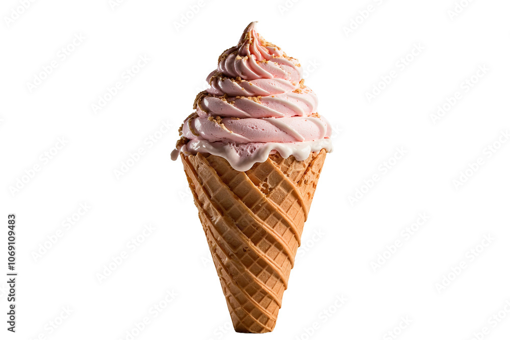 single ice cream cone with a scoop on white background single ice cream cone with a scoop on white background