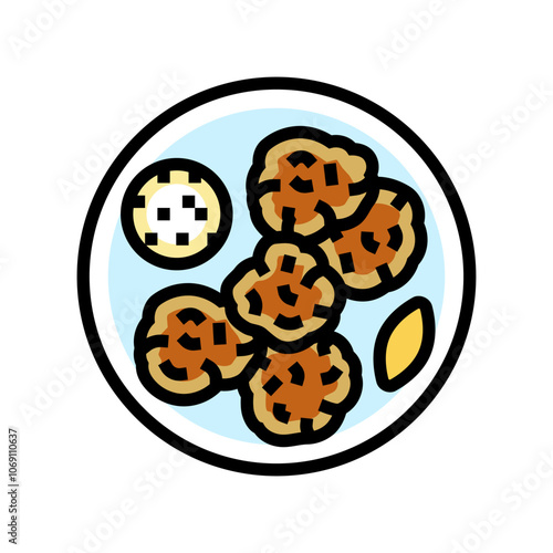 cakes fish color icon vector. cakes fish sign. isolated symbol illustration