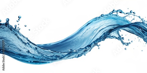 Blue Water Wave Splashing, White Background, Abstract, Liquid, Texture, Water Splash, Splash