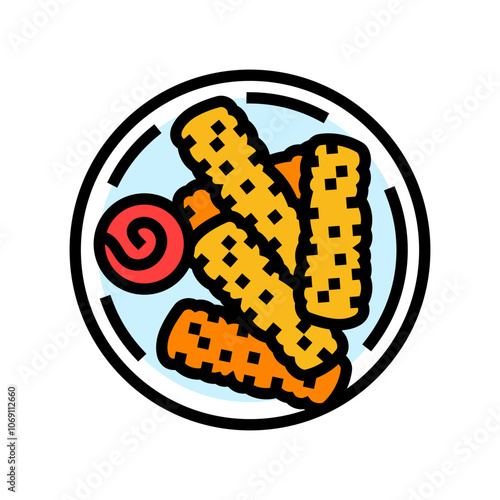 fingers fish color icon vector. fingers fish sign. isolated symbol illustration