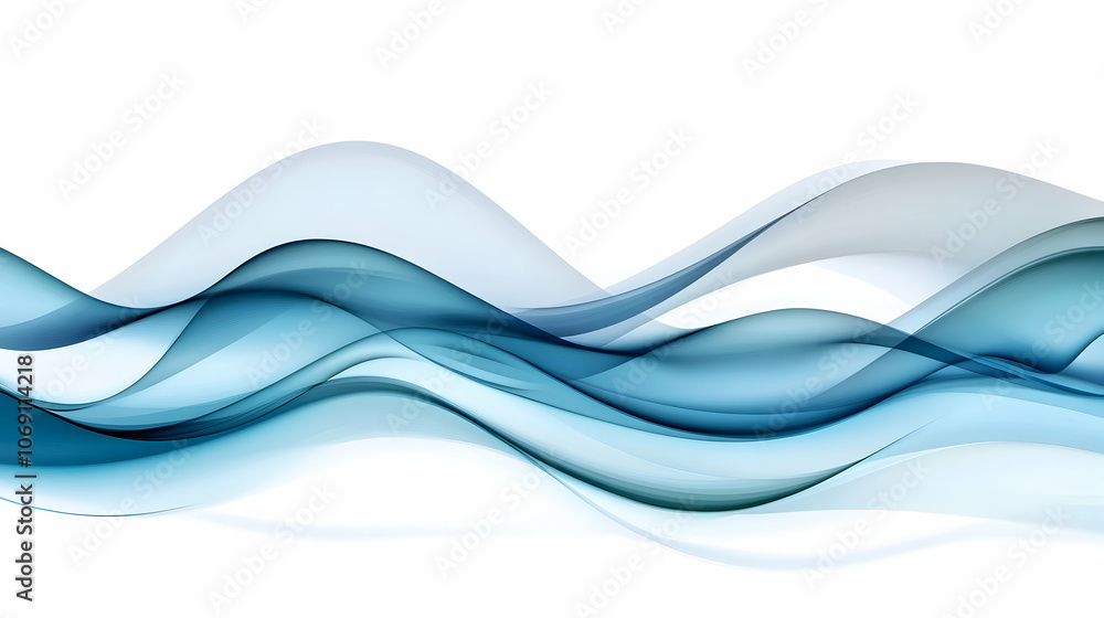 Abstract blue waves flow seamlessly on a white background. Abstract blue waves flow seamlessly on a white background.