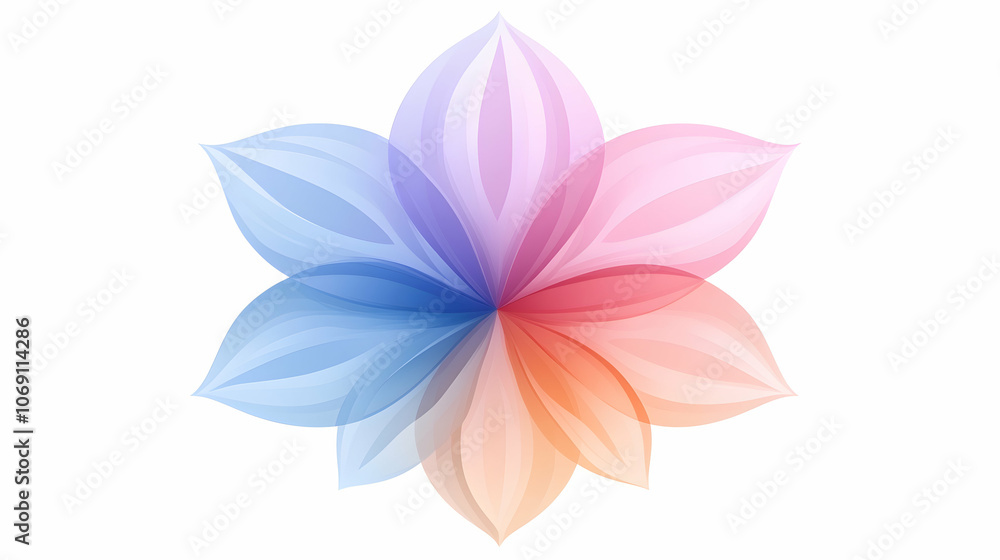 Abstract colorful flower with six petals. Abstract colorful flower with six petals.