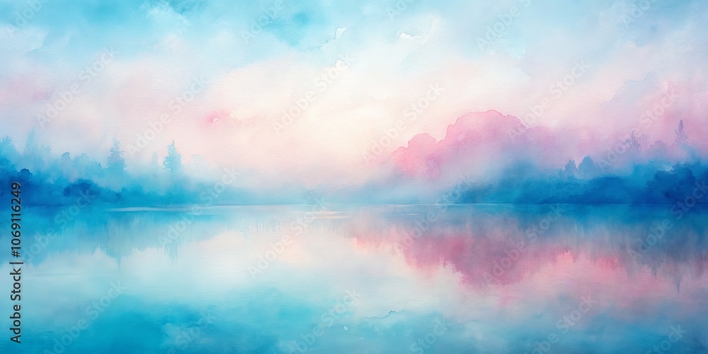 Watercolor Sky Reflection, Abstract, Nature, Clouds, Landscape Watercolor Sky Reflection, Abstract, Nature, Clouds, Landscape