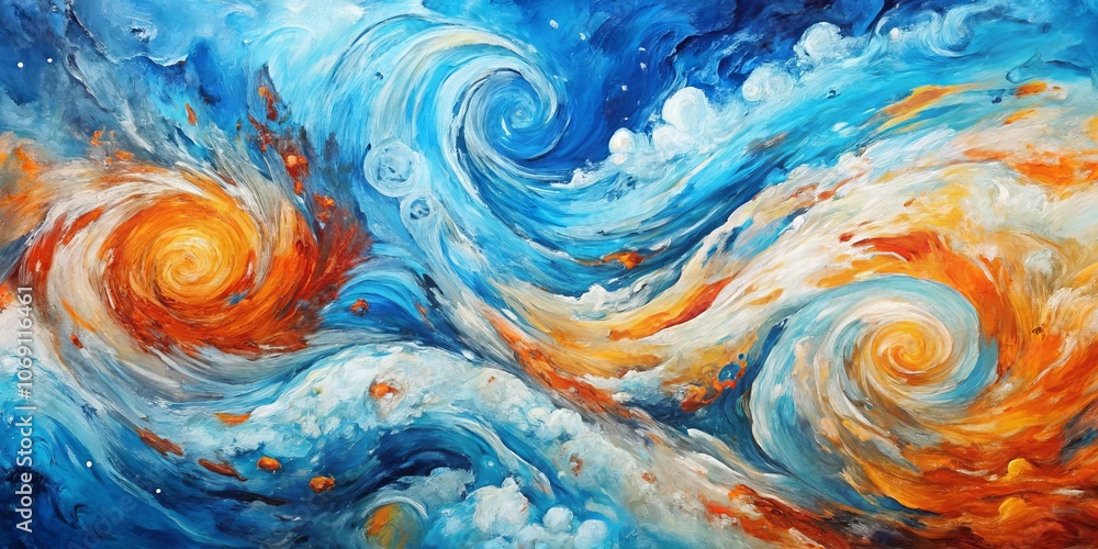 Whirlwind of Colors Abstract Oil Painting with Swirling Patterns, Blue, Orange, White, Abstract Art, Acrylic Painting, Contemporary Art Whirlwind of Colors Abstract Oil Painting with Swirling Patterns, Blue, Orange, White, Abstract Art, Acrylic Painting, Contemporary Art