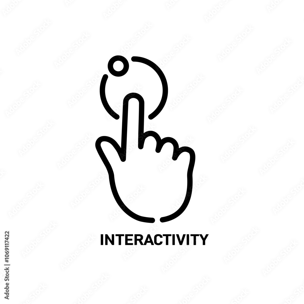 Obraz premium Virtual interactive control icon isolated on clean background. Virtual interactive control icon concept drawing icon in modern style. Vector illustration for your web mobile logo app UI design.