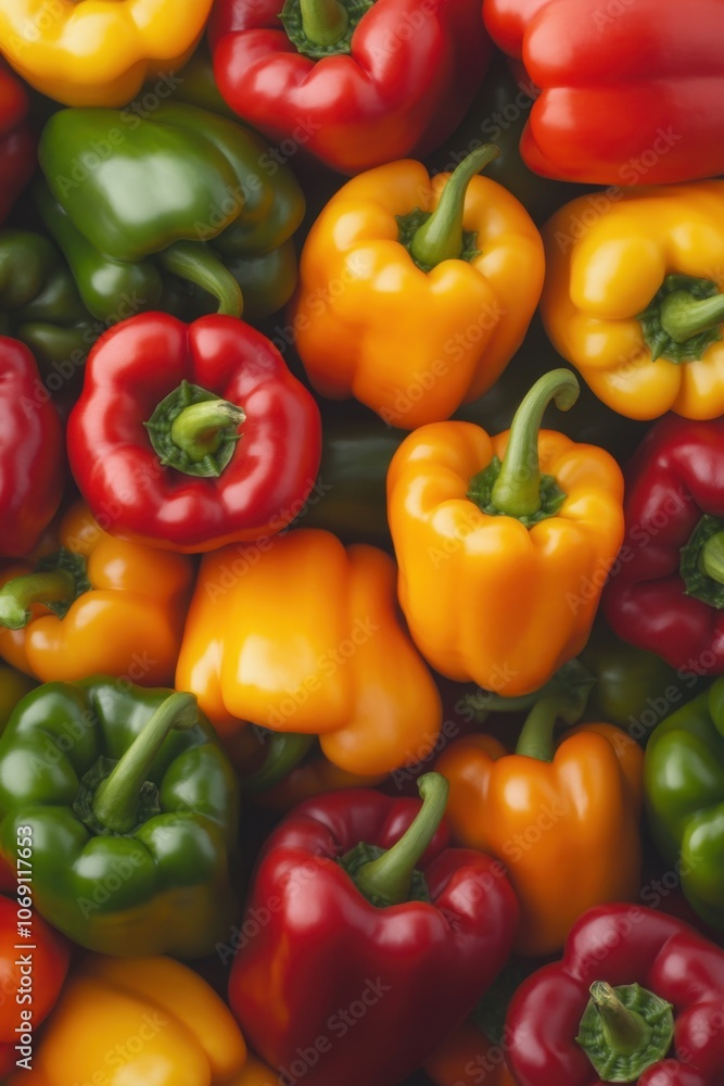 Vibrant bell peppers in various colors Vibrant bell peppers in various colors