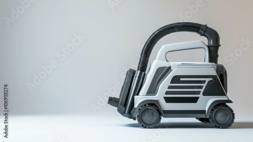 Dust extractor on a white background, side view, sharp details