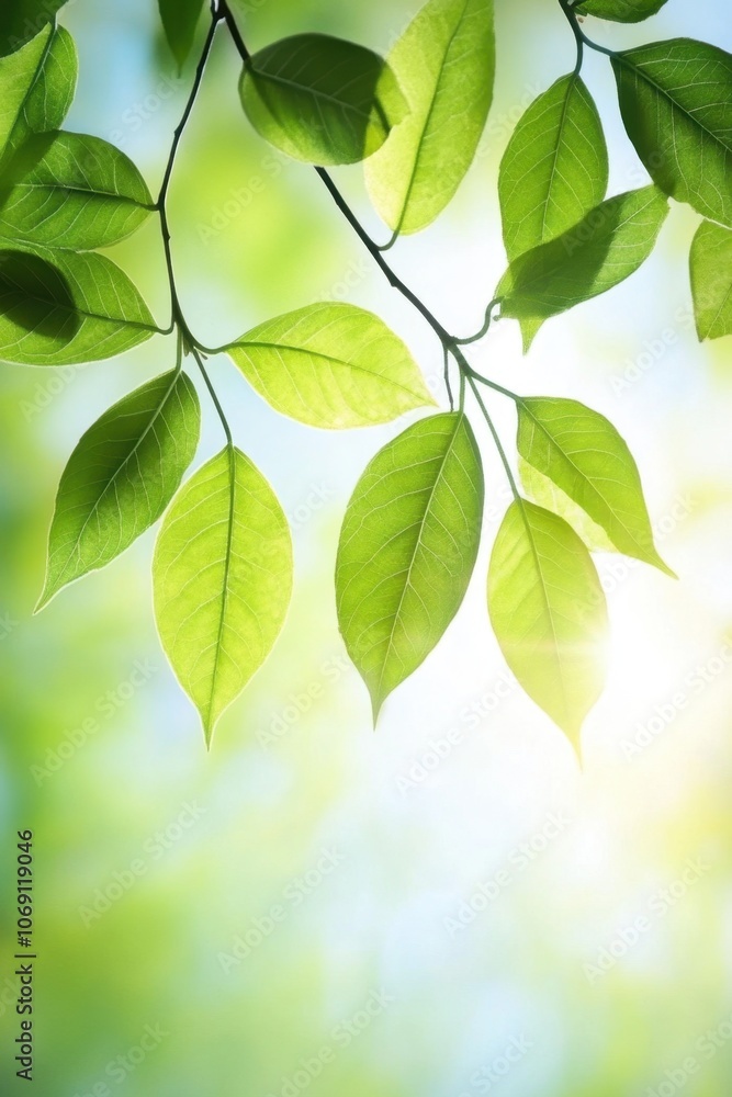 Lush green leaves in the sunlight Lush green leaves in the sunlight