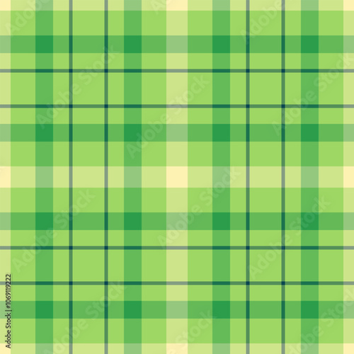 Classy textile vector texture, kind fabric background plaid. Gingham pattern check seamless tartan in green and lime colors.