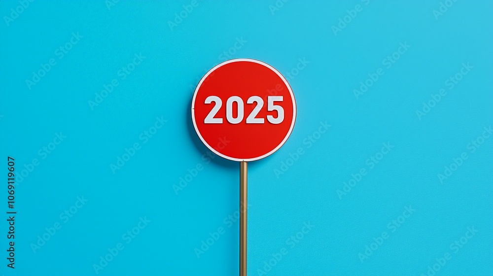 A round red sign with the number A round red sign with the number