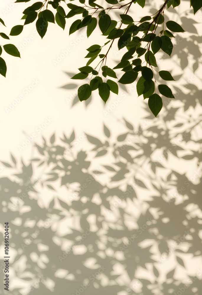 Tree Shade: Depicts the rhythmic shadows of swaying leaves on a smooth, light-colored surface. Reminiscent of a quiet forest atmosphere. Tree Shade: Depicts the rhythmic shadows of swaying leaves on a smooth, light-colored surface. Reminiscent of a quiet forest atmosphere.