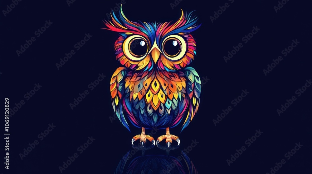 Fototapeta premium Colorful Owl Illustration