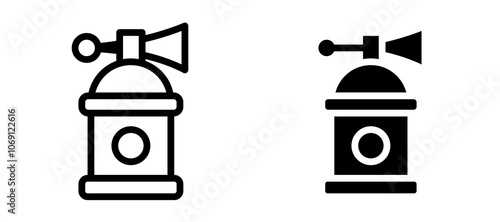 Air horn icon symbol collection on white background.