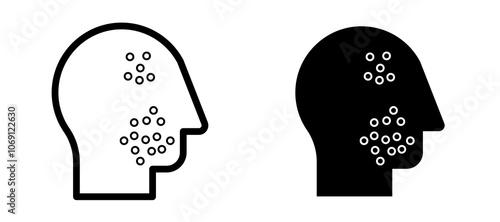 Acne icon symbol collection on white background.
