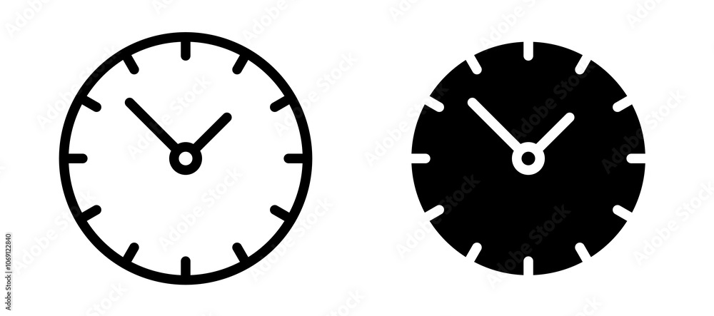 Time icon symbol collection on white background. Time icon symbol collection on white background.