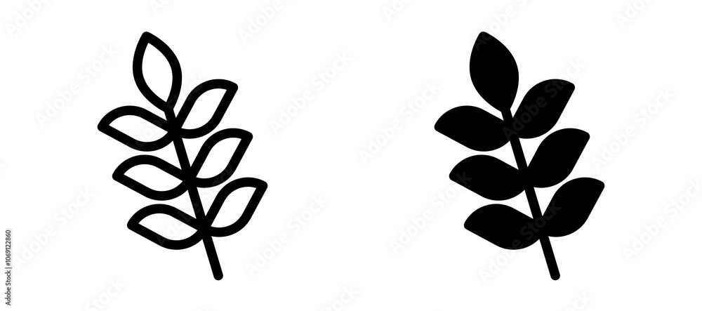 Wheat grain icon symbol collection on white background. Wheat grain icon symbol collection on white background.