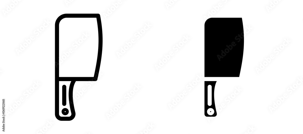 Chopper knife icon symbol collection on white background. Chopper knife icon symbol collection on white background.