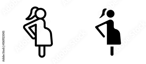 Pregnant woman icon symbol collection on white background.