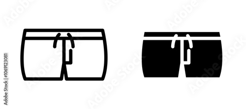 Swim shorts icon symbol collection on white background.