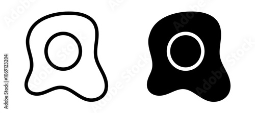 Omelet icon symbol collection on white background.