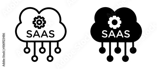 SaaS icon symbol collection on white background.