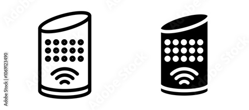 Smart speaker icon symbol collection on white background.