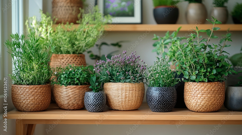 Scandinavian room interior with photo frame and beautiful plants and succulents in differents design pots. Scandinavian room interior with photo frame and beautiful plants and succulents in differents design pots.