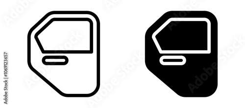 car door icon symbol collection on white background.