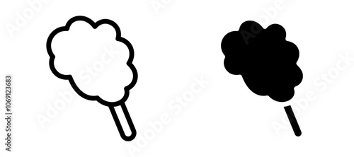 Cotton candy icon symbol collection on white background.