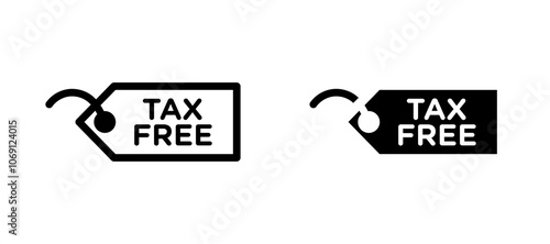 Tax free icon symbol collection on white background.